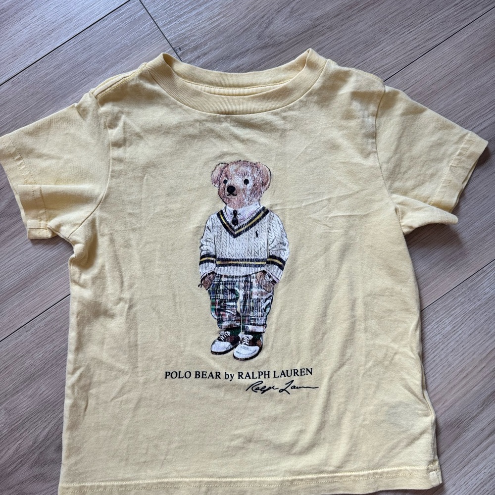 Polo by Ralph Lauren Yellow Short Sleeve Tee with Bear Graphic